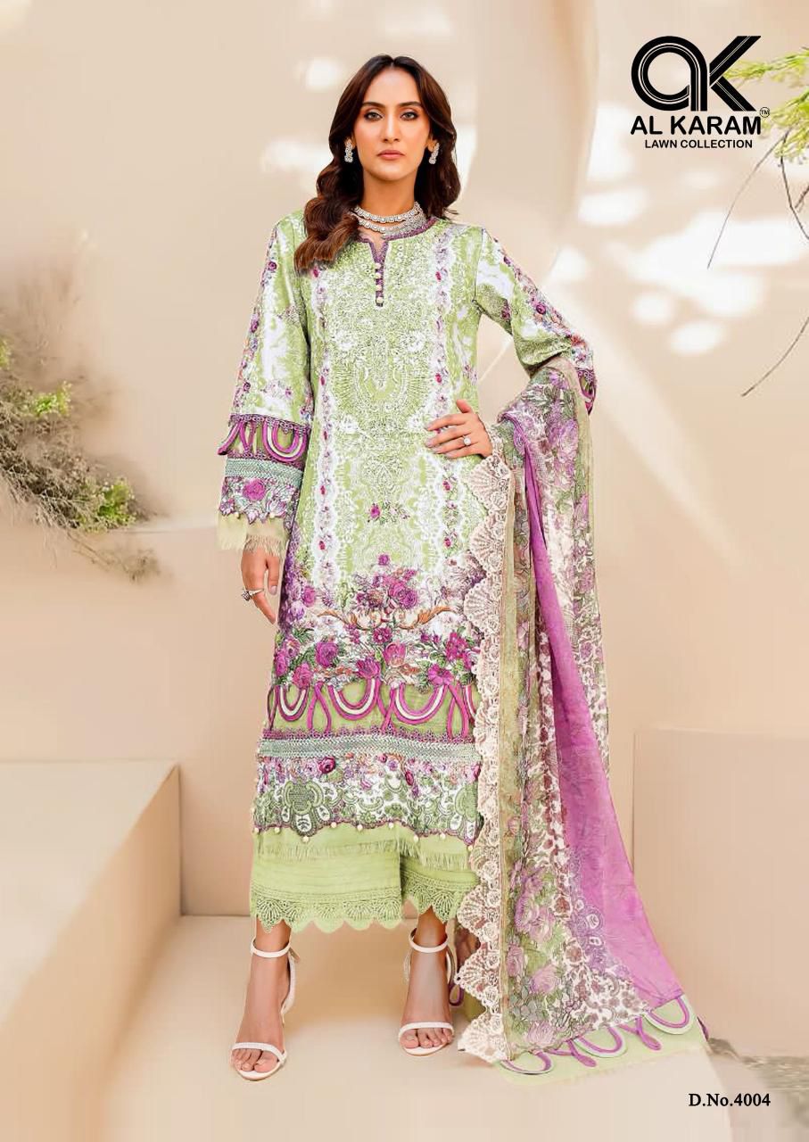 Firdous Vol 4 By Al Karam Cotton Printed Pakistani Dress Material Wholesale Online
